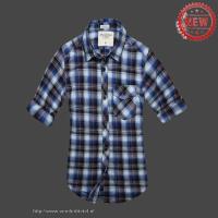 dames abercrombie fitch plaid lang overhemd blauw wit Sport Novel lldqy406